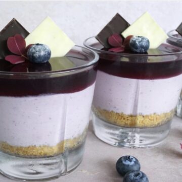 Blåbær cheesecake i glas