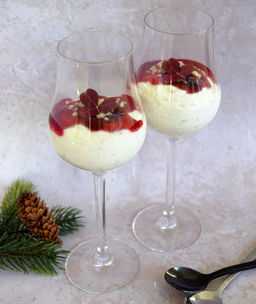 Portionsanrettet risalamande - jule dessert i glas