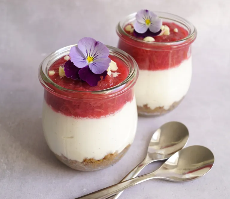 Rabarber cheesecake i glas