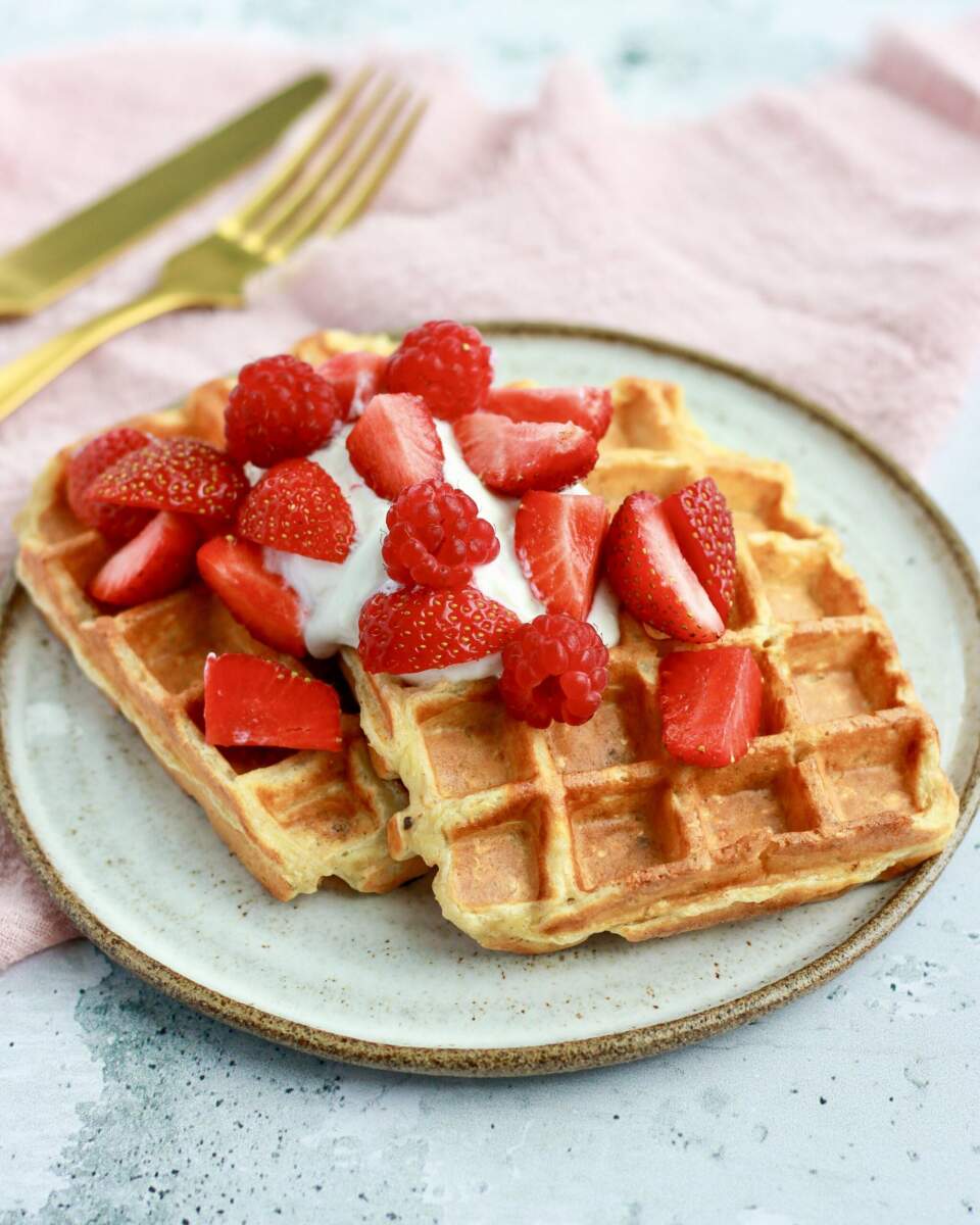 Morgenmadsvafler - sunde vafler med havregryn og skyr