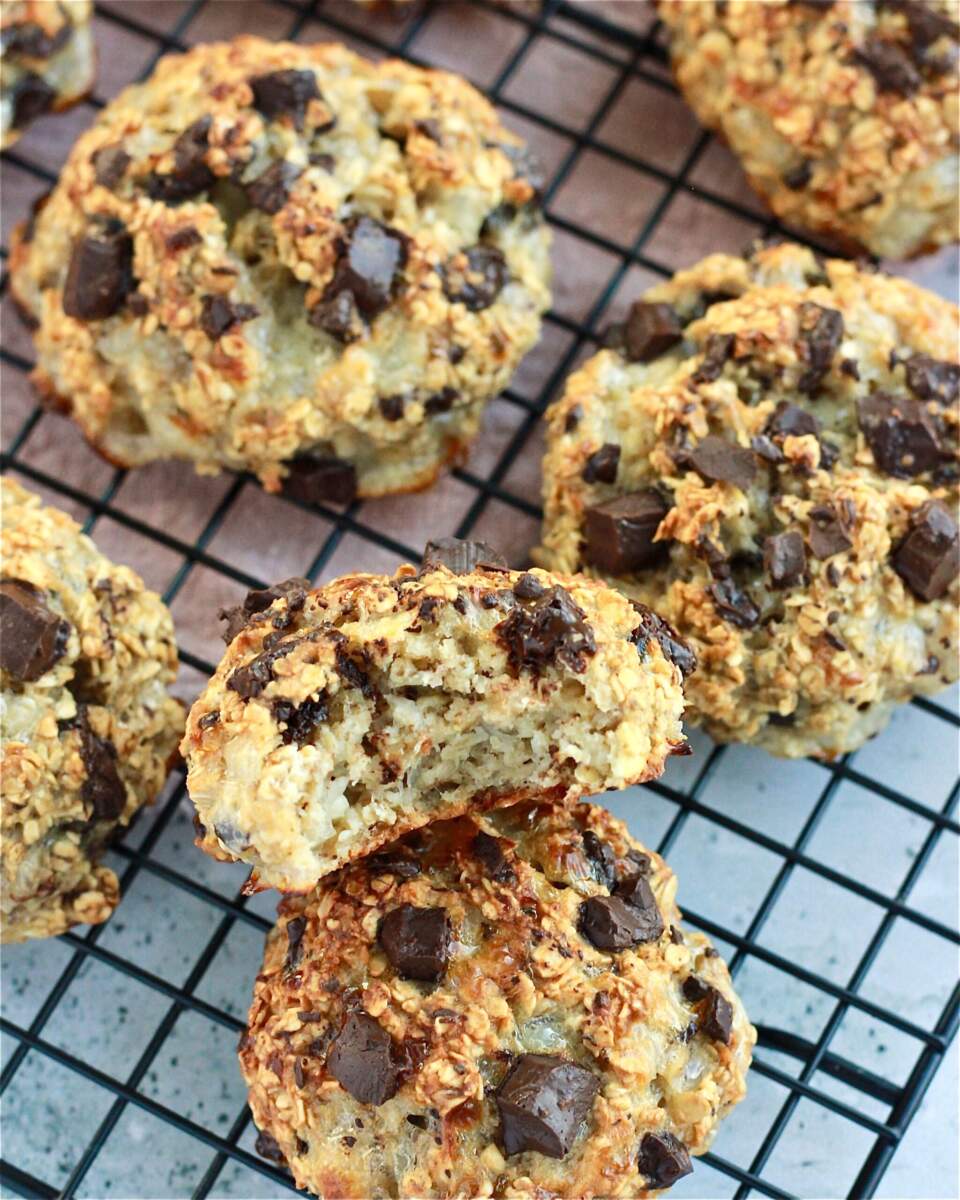 Protein snacks med chokolade, hytteost og havregryn